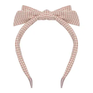 Alice Headband - Brown Check Bow