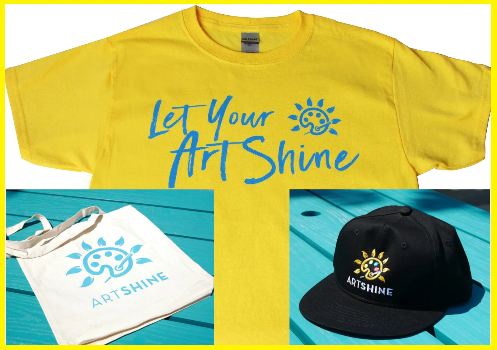 Artshine "Let Your Artshine" YOUTH T-Shirt - Bright Yellow