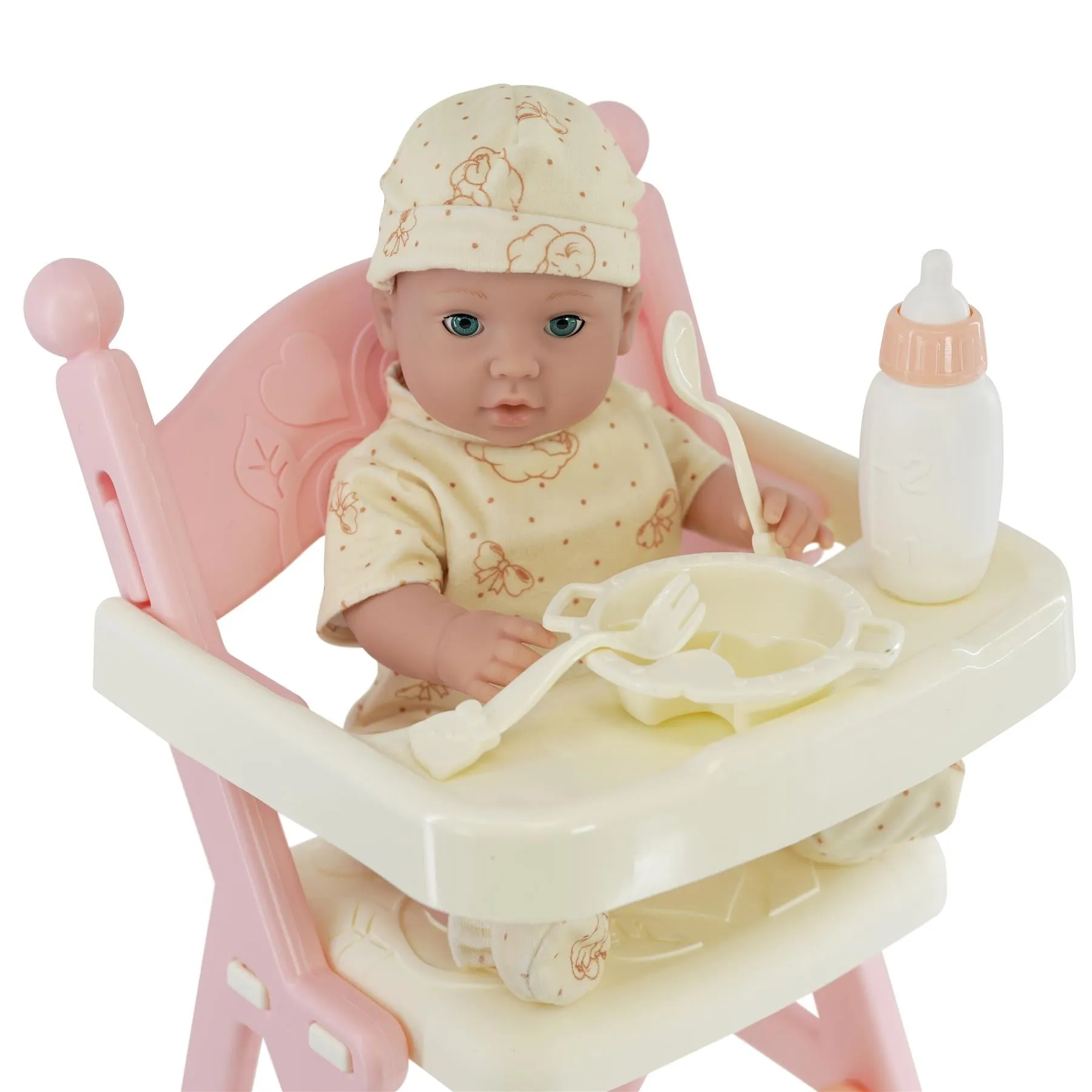 Baby Doll with Feeding High Chair & Accessories