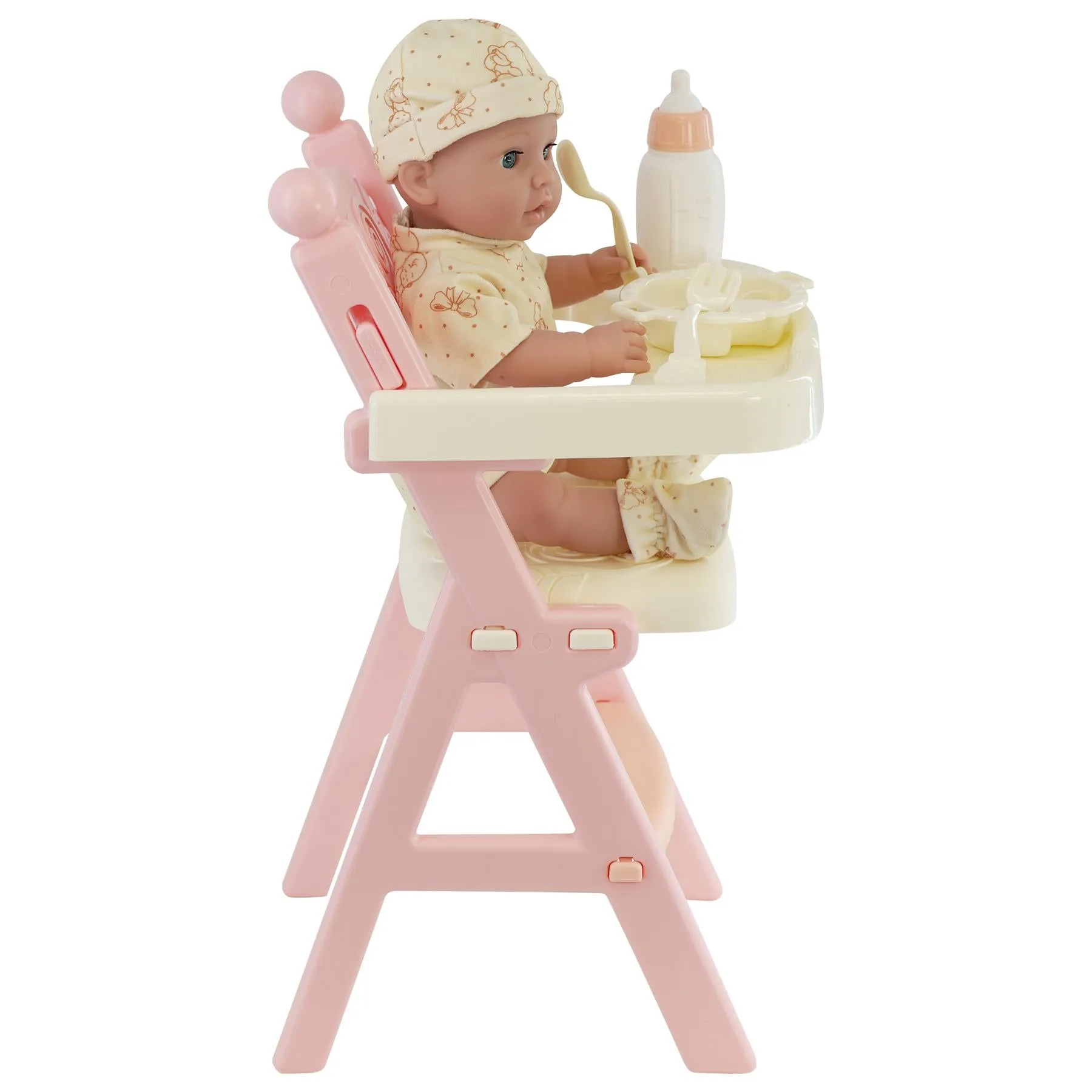 Baby Doll with Feeding High Chair & Accessories