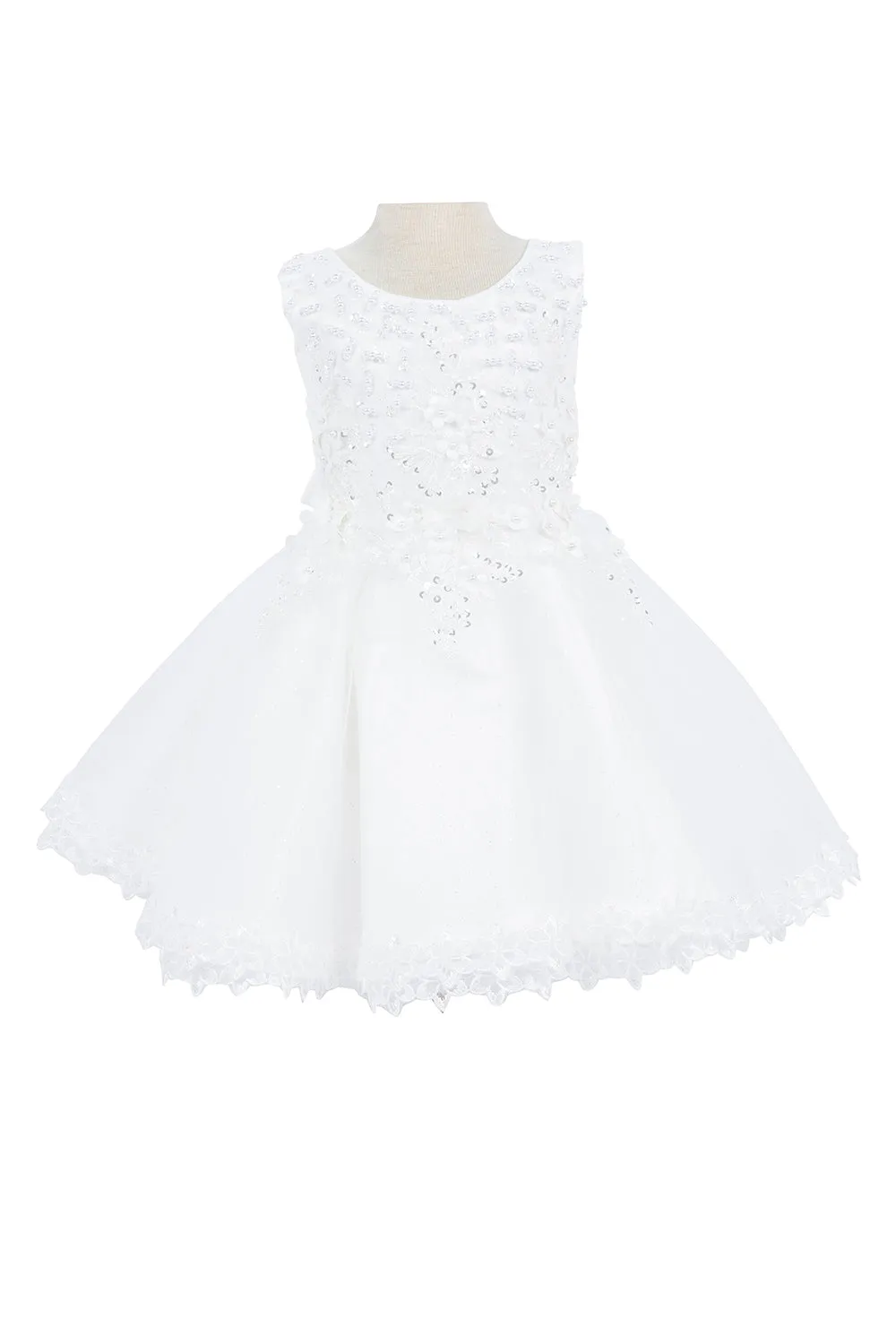 Baby Girls 3D Floral Top Soft Tulle Flower Girl Dress 3-24M