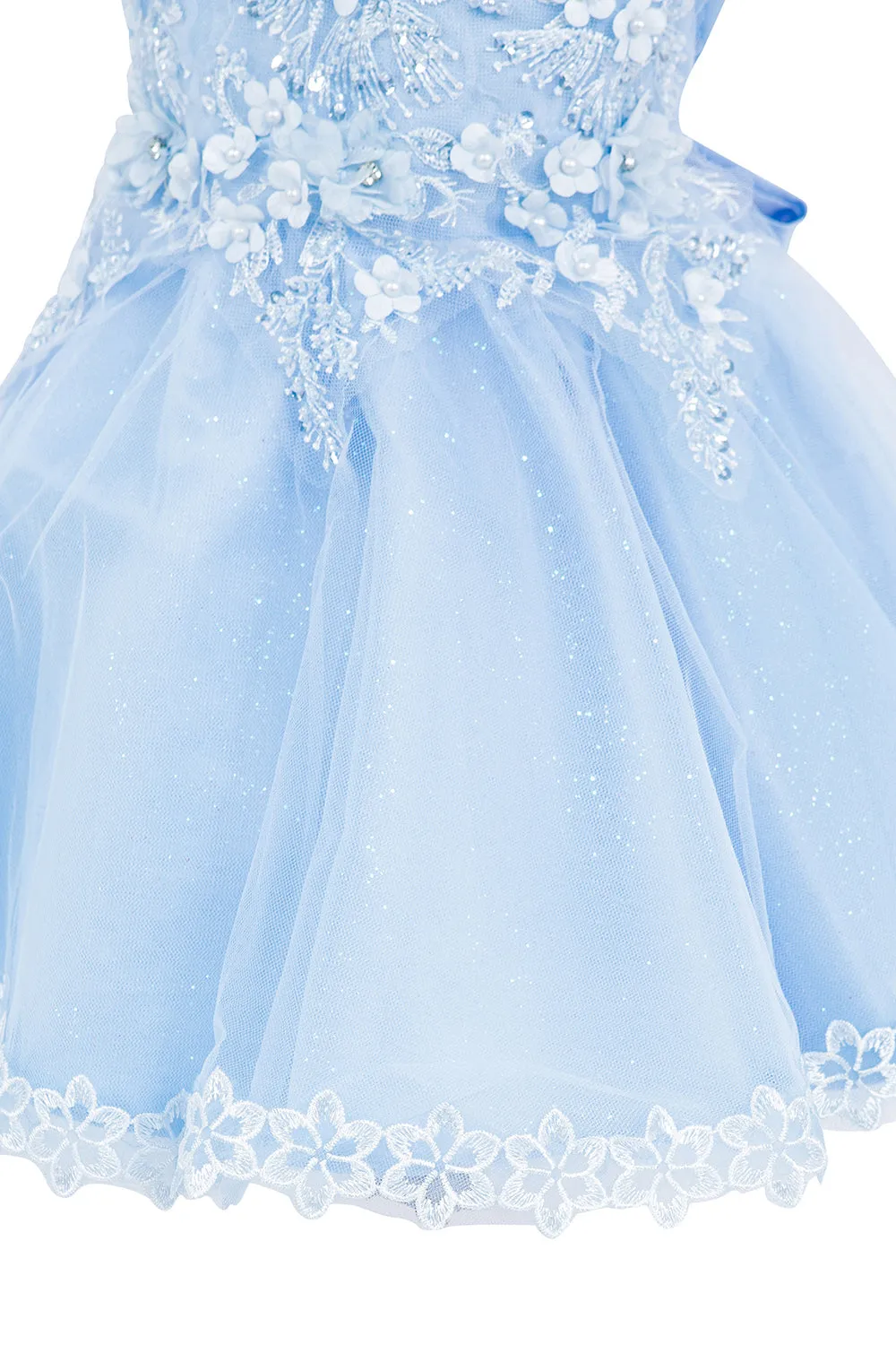 Baby Girls 3D Floral Top Soft Tulle Flower Girl Dress 3-24M