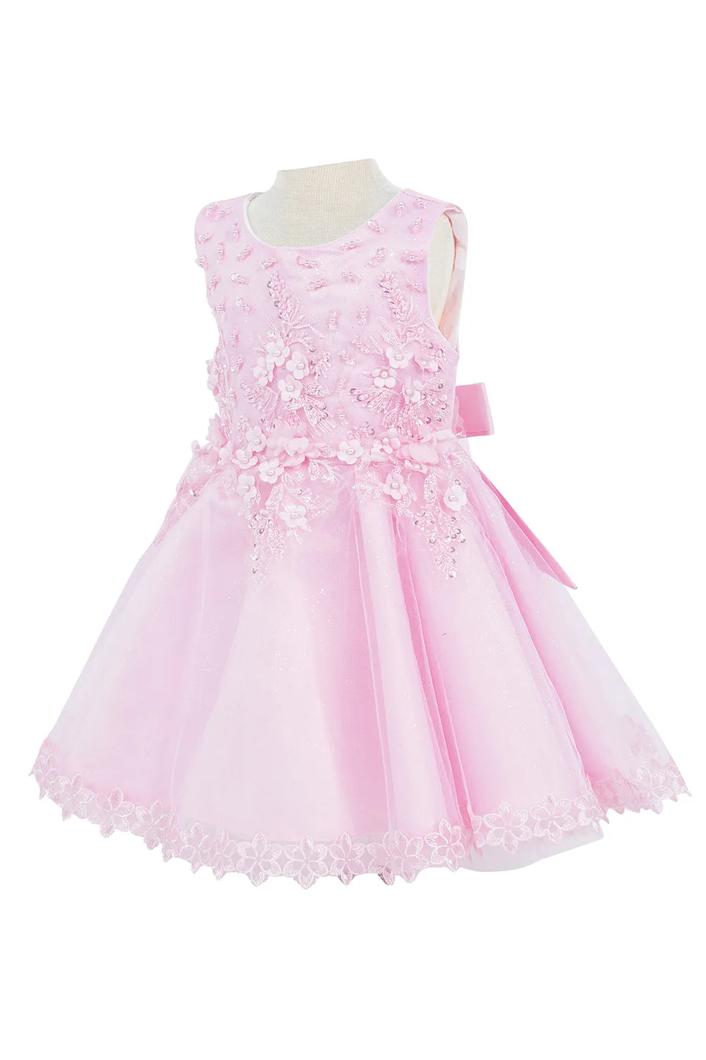 Baby Girls 3D Floral Top Soft Tulle Flower Girl Dress 3-24M