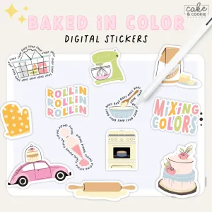 Baking Illustrations Pack - Baked in Color - Digital Planner Stickers