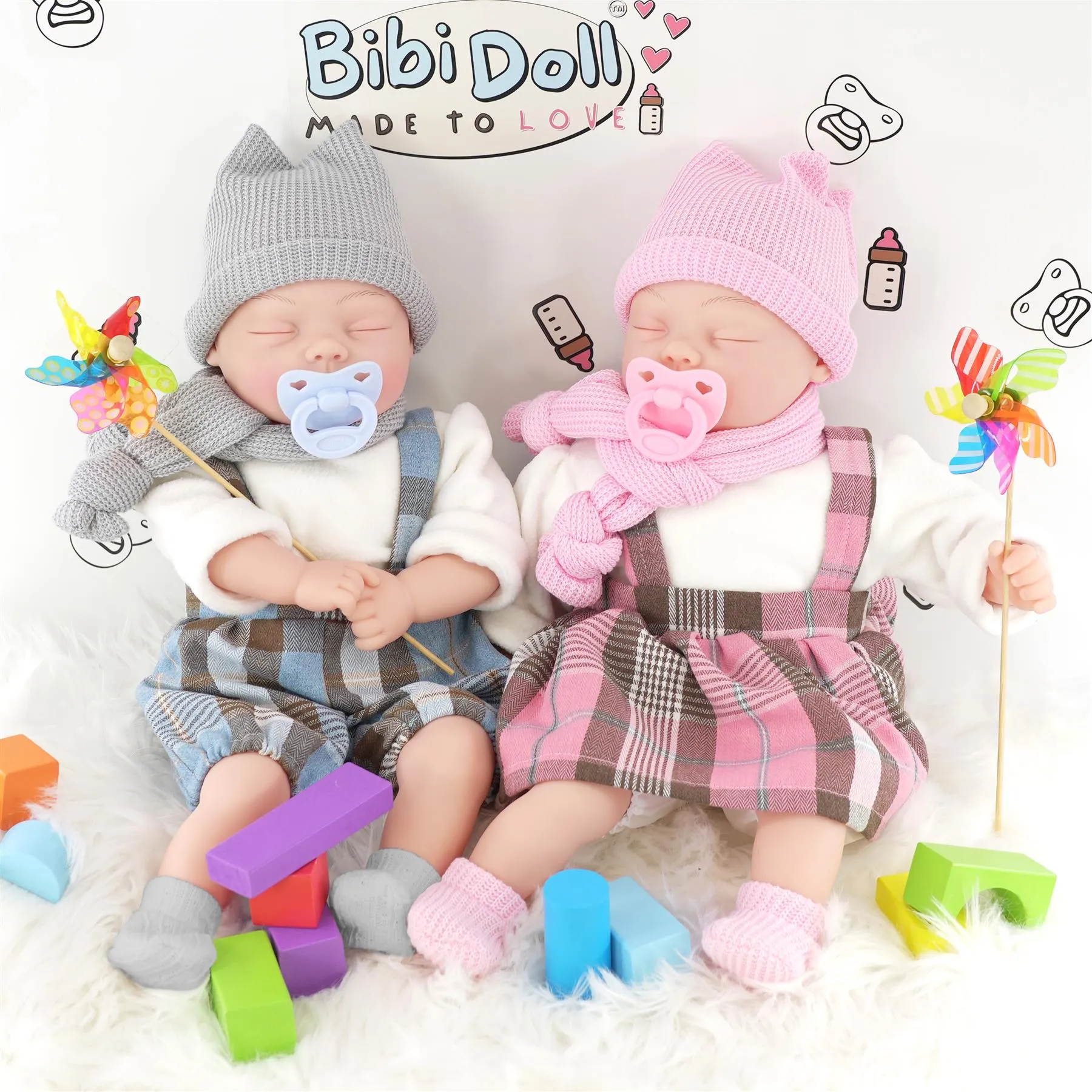 BiBi Baby Doll - Blue Tartan (45 cm / 18")