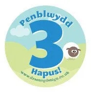 Birthday badge 'Pen-blwydd Hapus!' Age 1-4