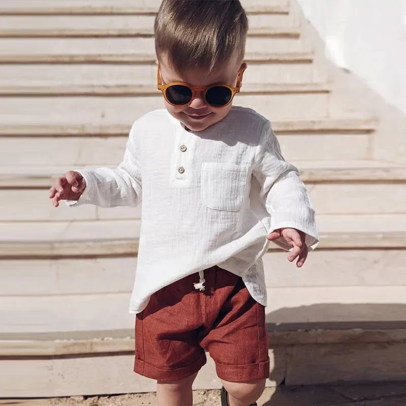 Boys Muslin Long-Sleeved Shirt