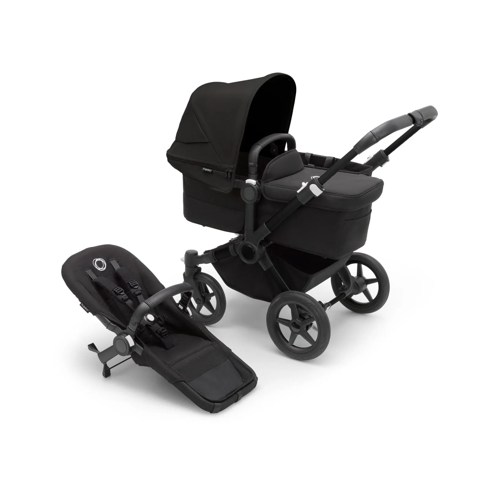 Bugaboo Donkey 5 Duo with Cloud T and Base T - Black/Midnight Black