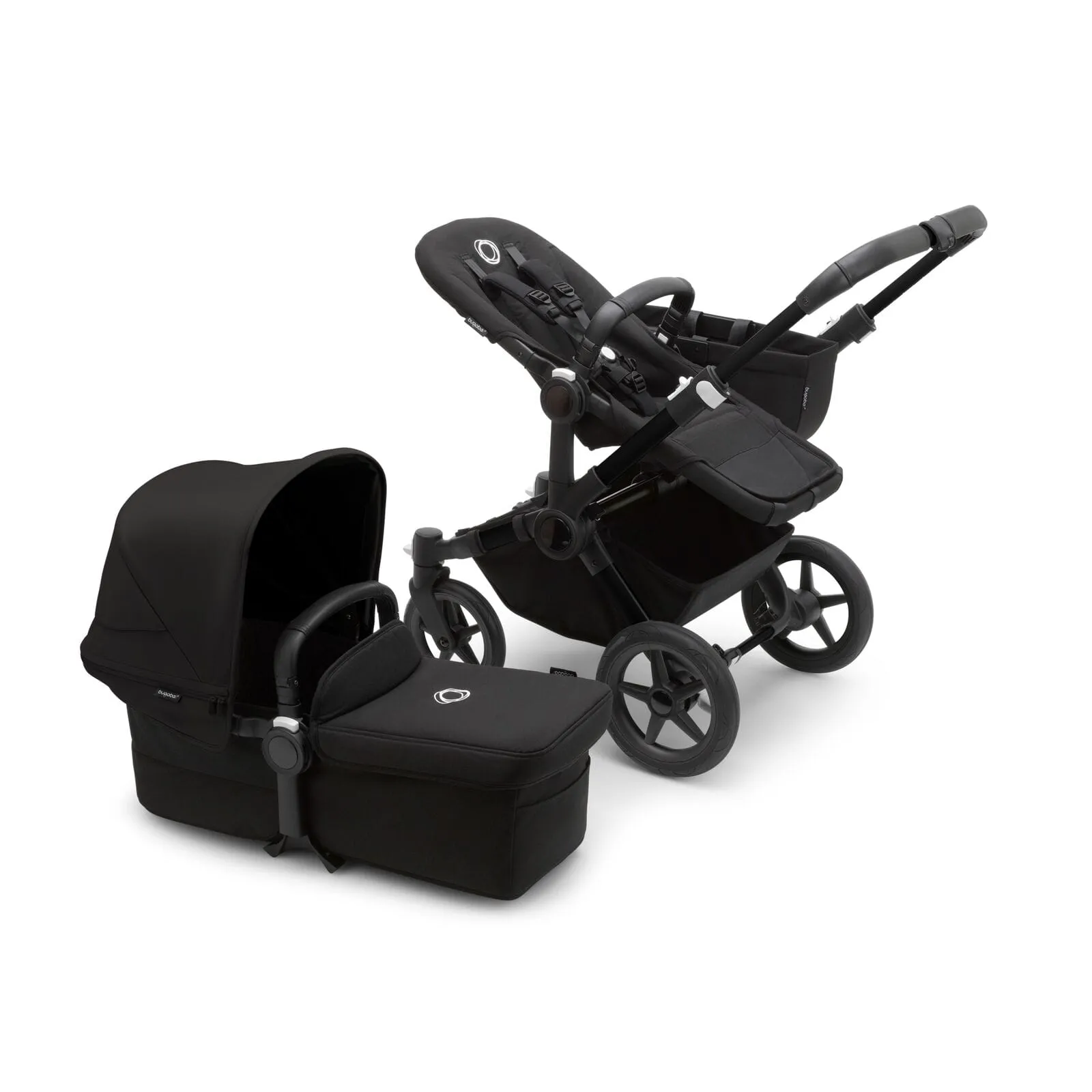 Bugaboo Donkey 5 Duo with Cloud T and Base T - Black/Midnight Black