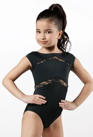 CAP SLEEVE LACE DETAIL LEOTARD