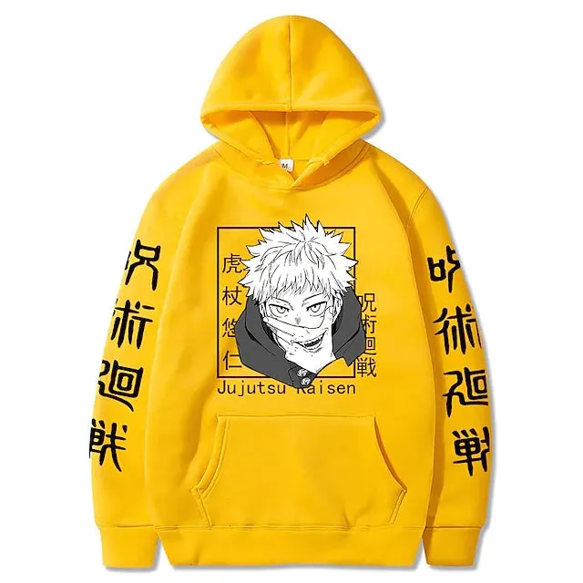 Cartoon Graphic Anime Print Hoodie Streetwear