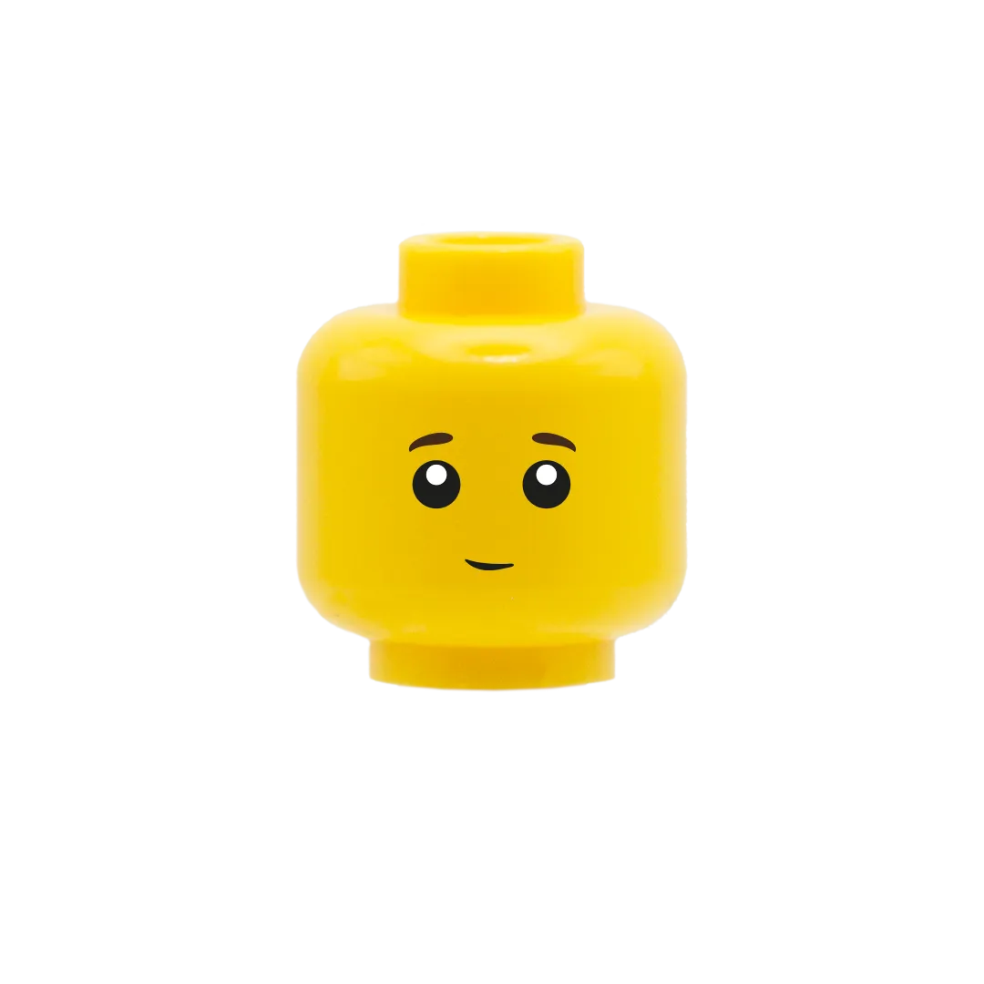 Child Head with Slight Smile - Custom Printed Minifigure Head