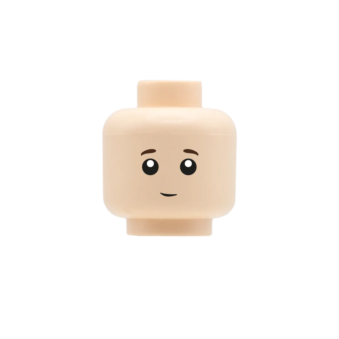 Child Head with Slight Smile - Custom Printed Minifigure Head