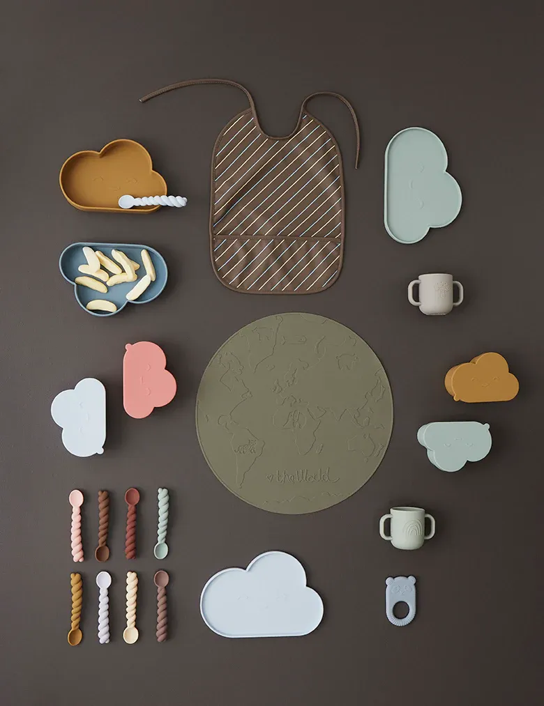 Chloe Cloud Tableware Set - Coral & Mustard