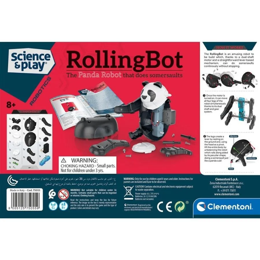 Clementoni - Science and Play: Rolling Bot Panda Robot