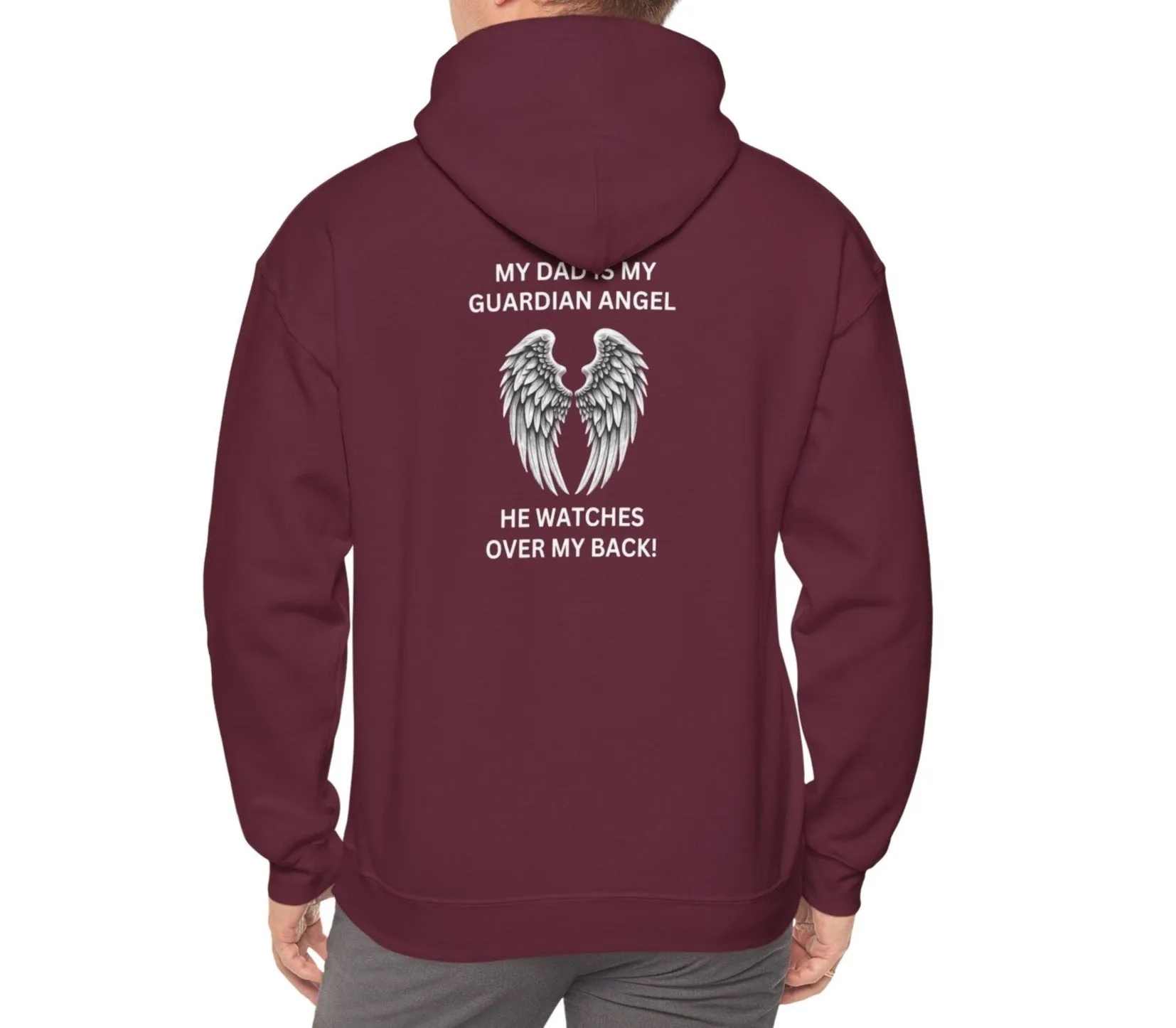 Dad, My Guardian Angel |Front & Back Print Hoodie