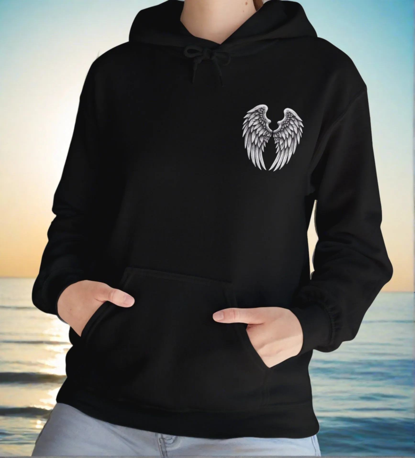 Dad, My Guardian Angel |Front & Back Print Hoodie