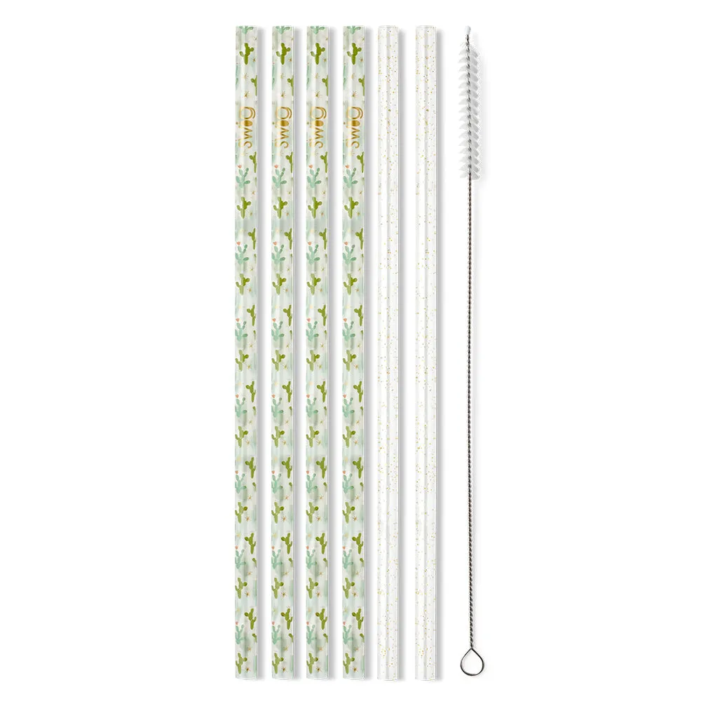 Desert Child   Gold Glitter Reusable Straw Set