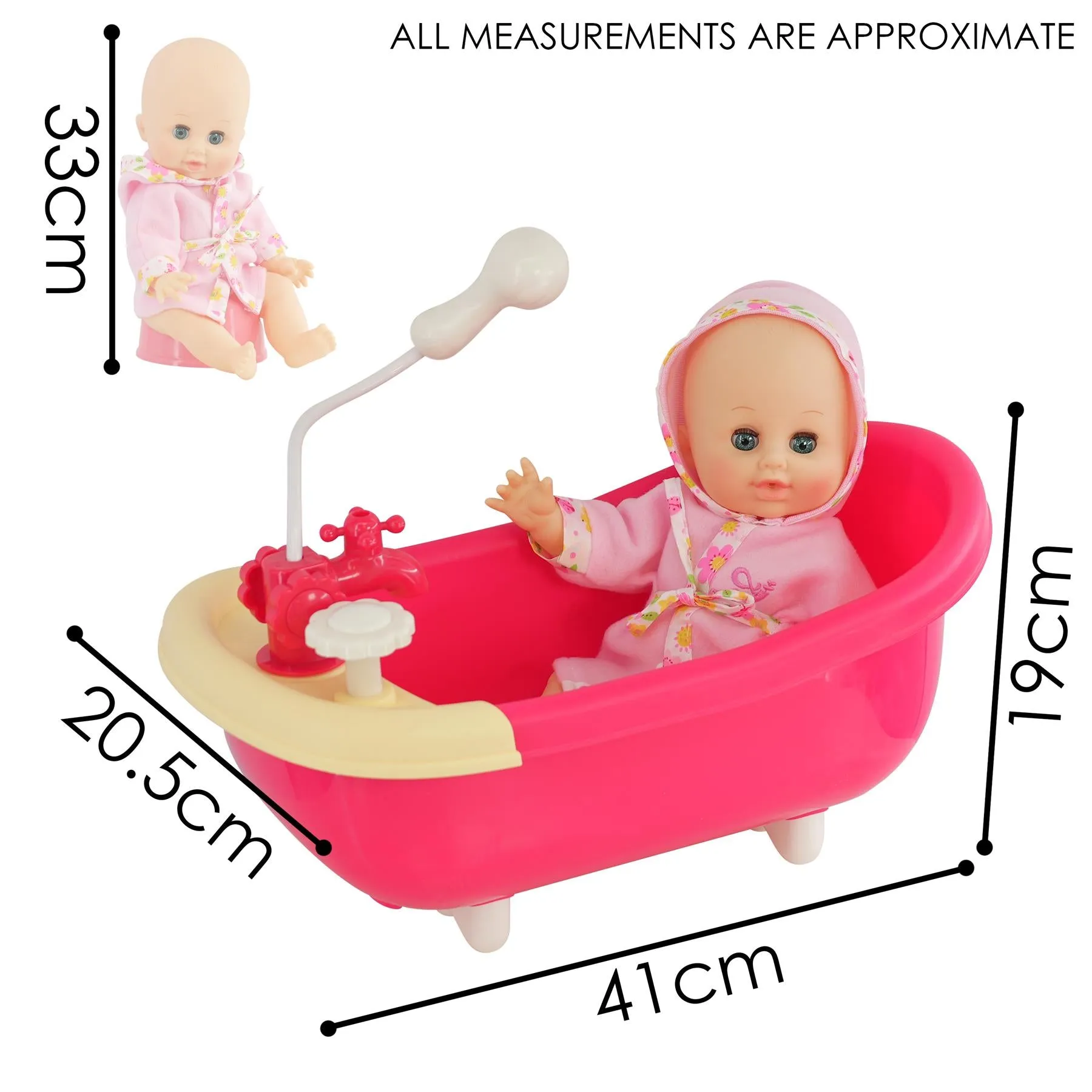 Doll and Bath set with Accessories