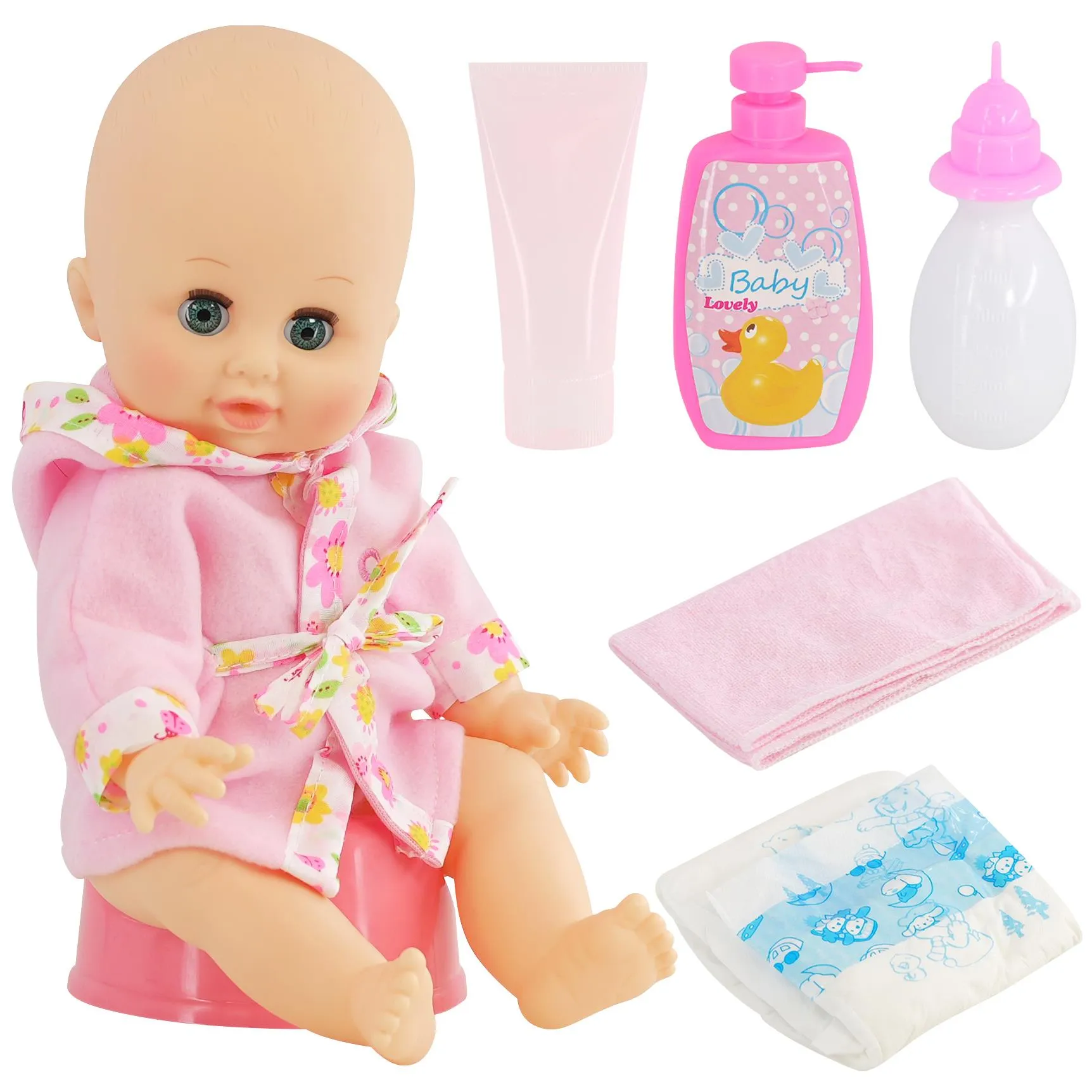 Doll and Bath set with Accessories