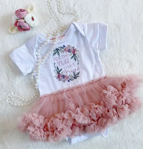 For This Child New Born Tutu Dress Dusty Rose 2pc Set