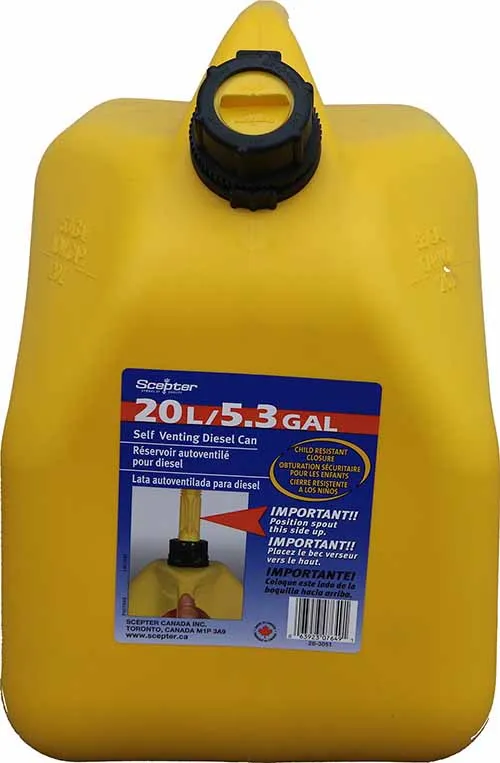 Gas Can Self-Venting 20L for Diesel Fuel by Scepter