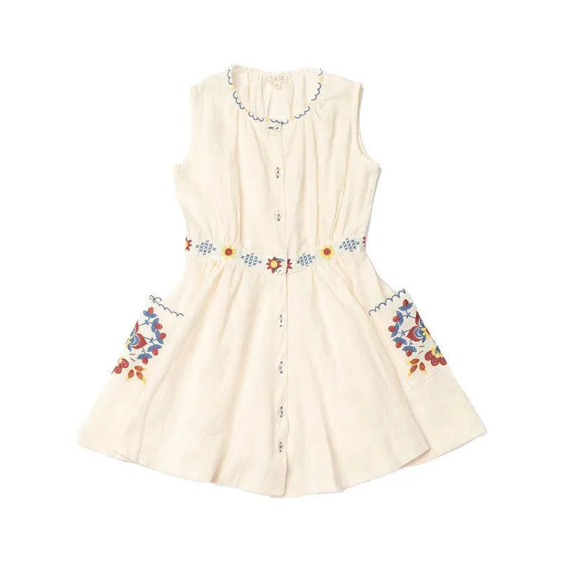 Heavy Industry High-end Embroidery Smocking Children Shirt Princess Dress