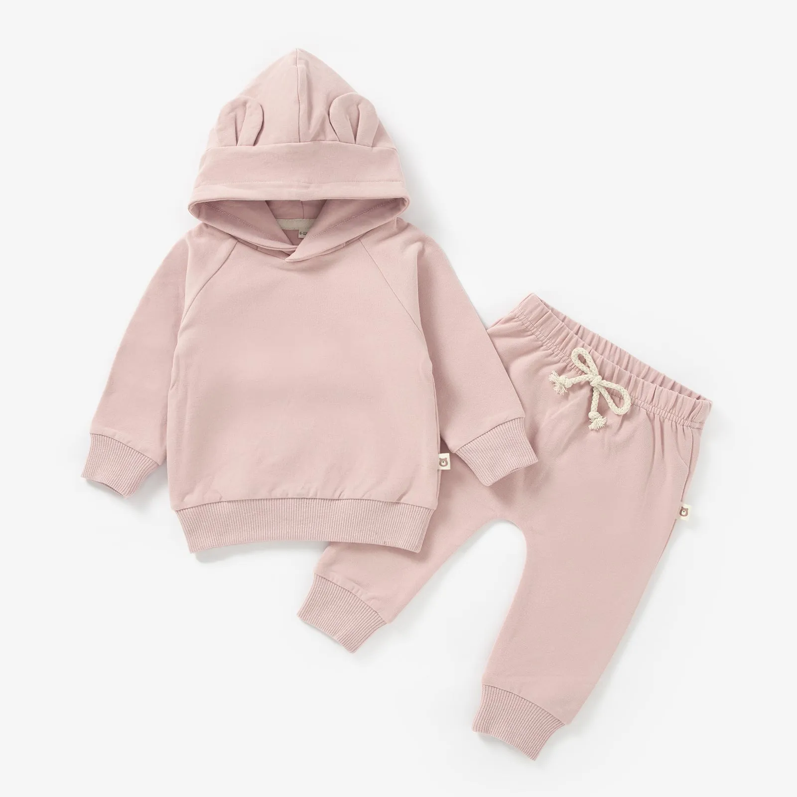 JBØRN Organic Cotton Baby Teddy Ears Hoodie & Joggers Set | Personalisable