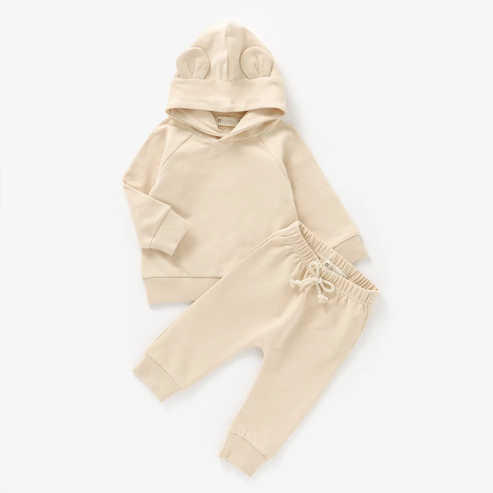 JBØRN Organic Cotton Baby Teddy Ears Hoodie & Joggers Set | Personalisable