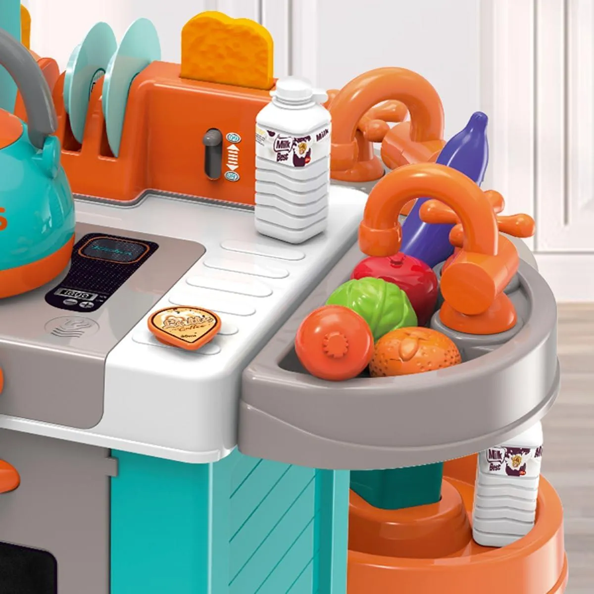 Kids Kitchen Play Set with Cookware Play Food and Accessories