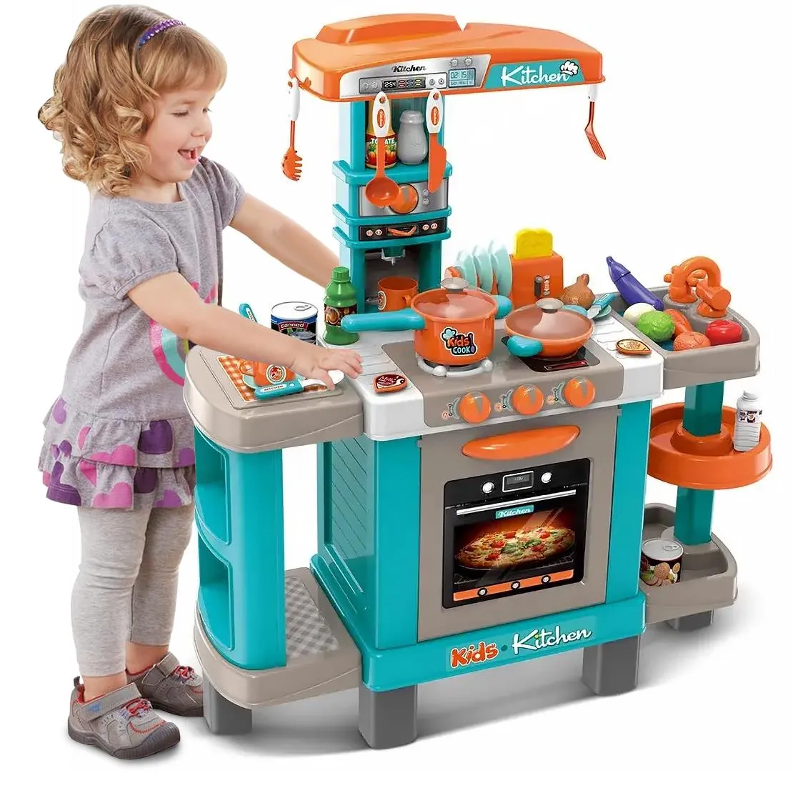 Kids Kitchen Play Set with Cookware Play Food and Accessories