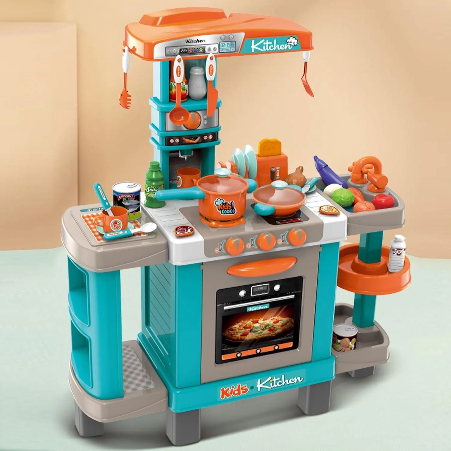 Kids Kitchen Play Set with Cookware Play Food and Accessories