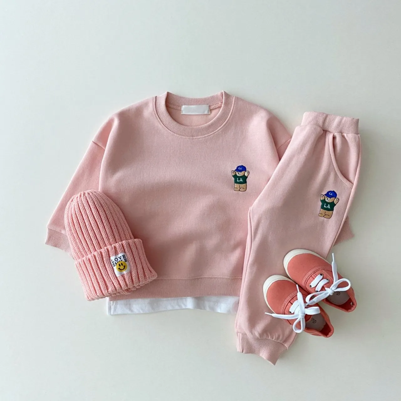 Little Bear Embroidered Jogger Set