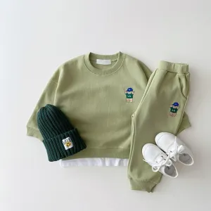 Little Bear Embroidered Jogger Set