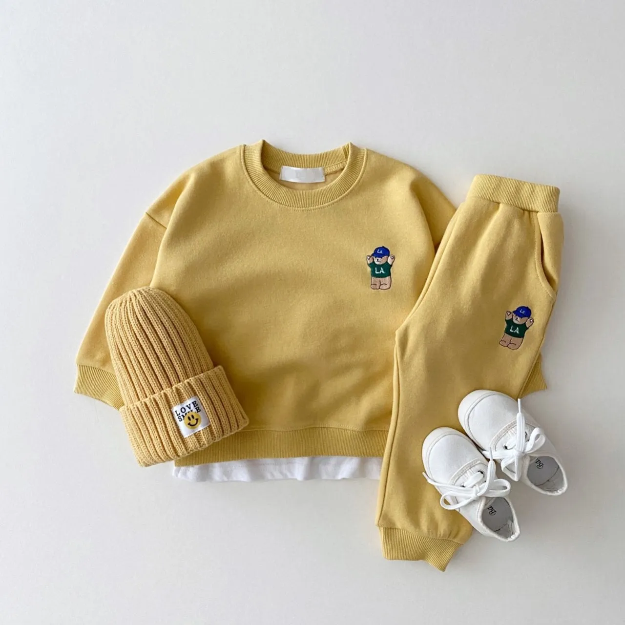 Little Bear Embroidered Jogger Set