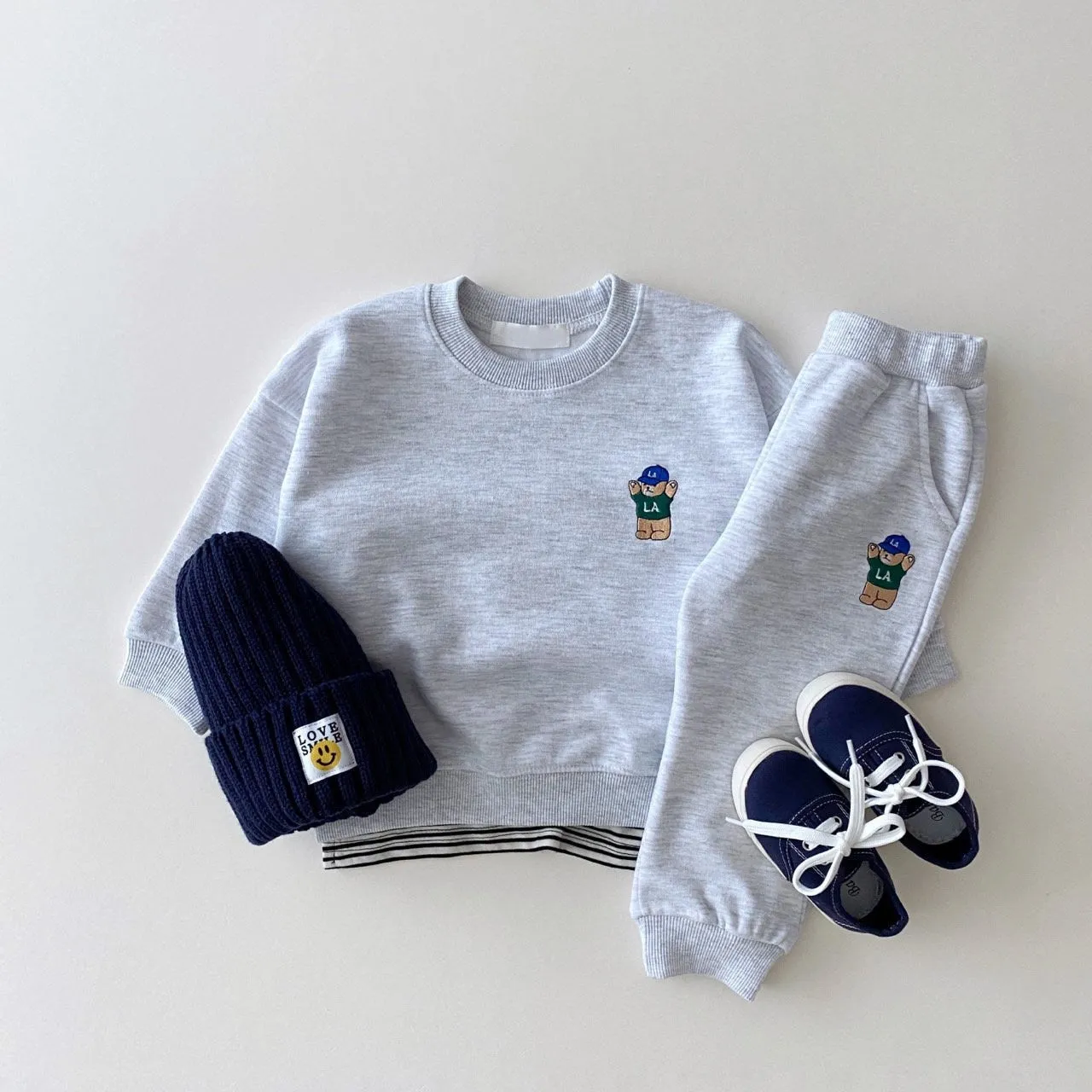 Little Bear Embroidered Jogger Set