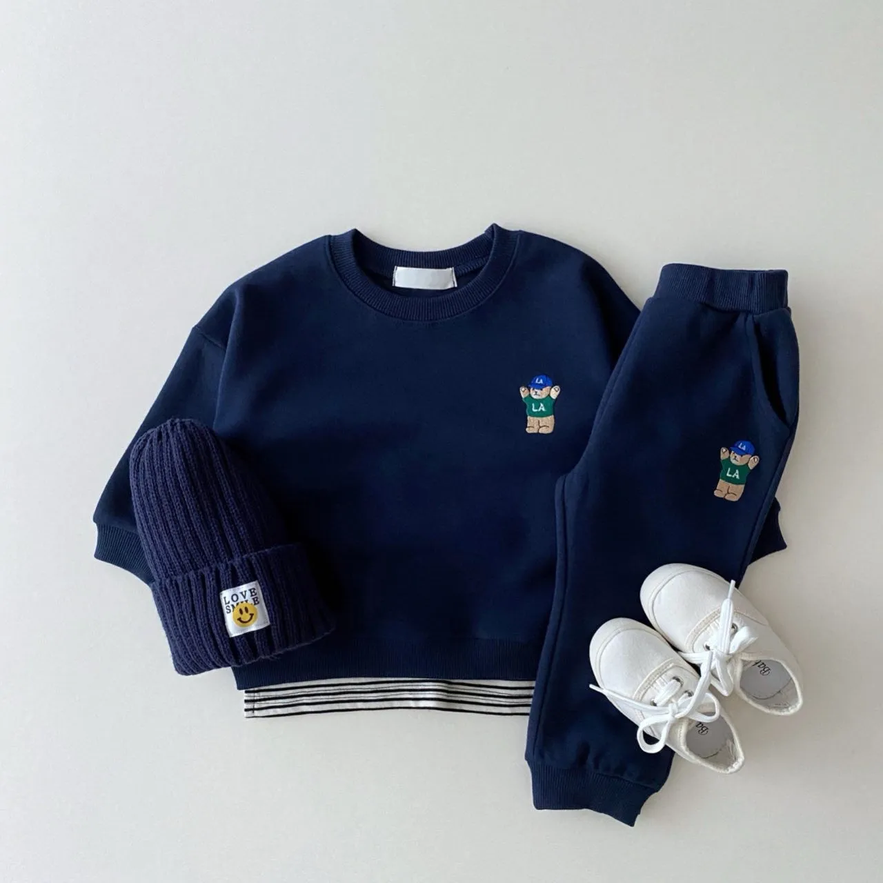 Little Bear Embroidered Jogger Set