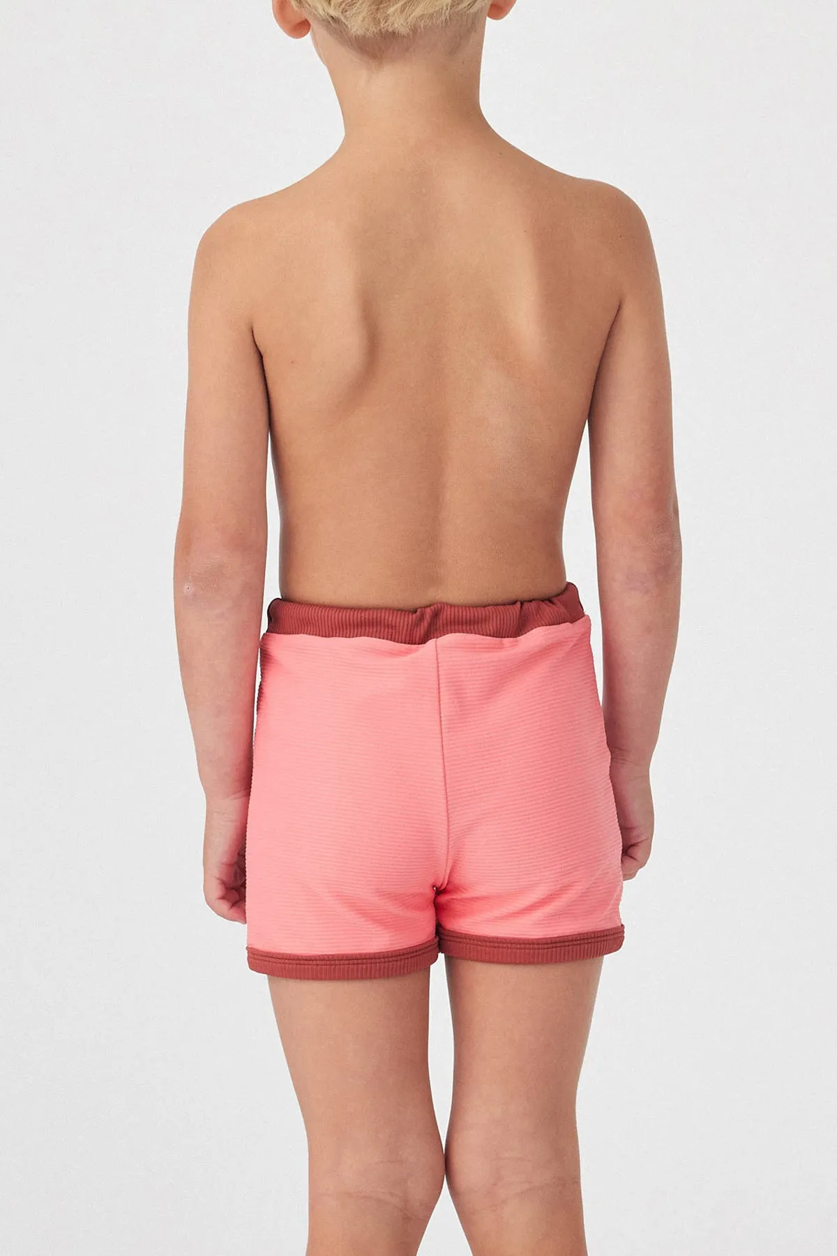 Mini Rib Logo Surf Short - Coral