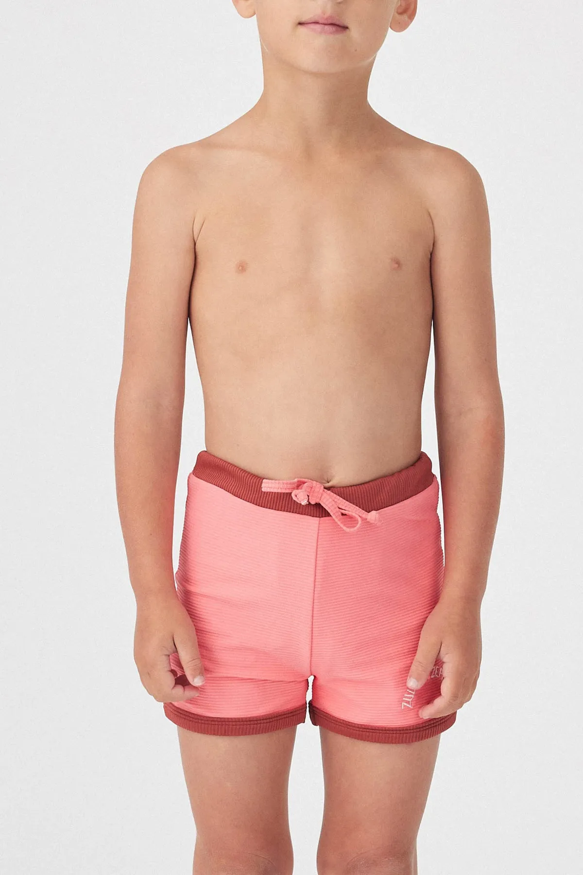 Mini Rib Logo Surf Short - Coral