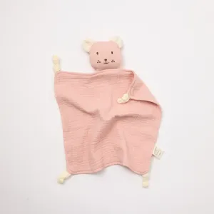 Organic Muslin Lovey Bear - Blush with Milk Ears