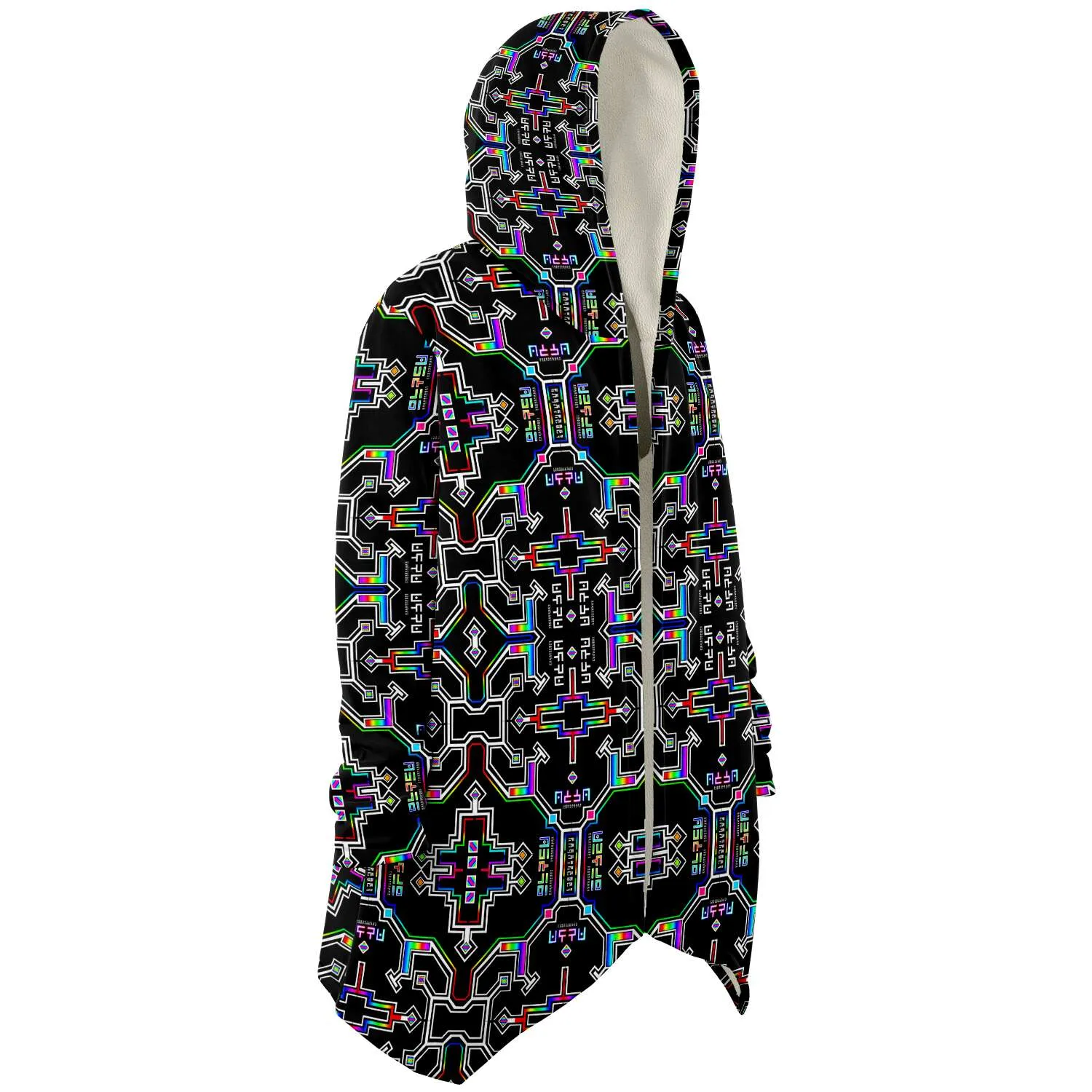 Prismatic Grid Micro Fleece Cloak