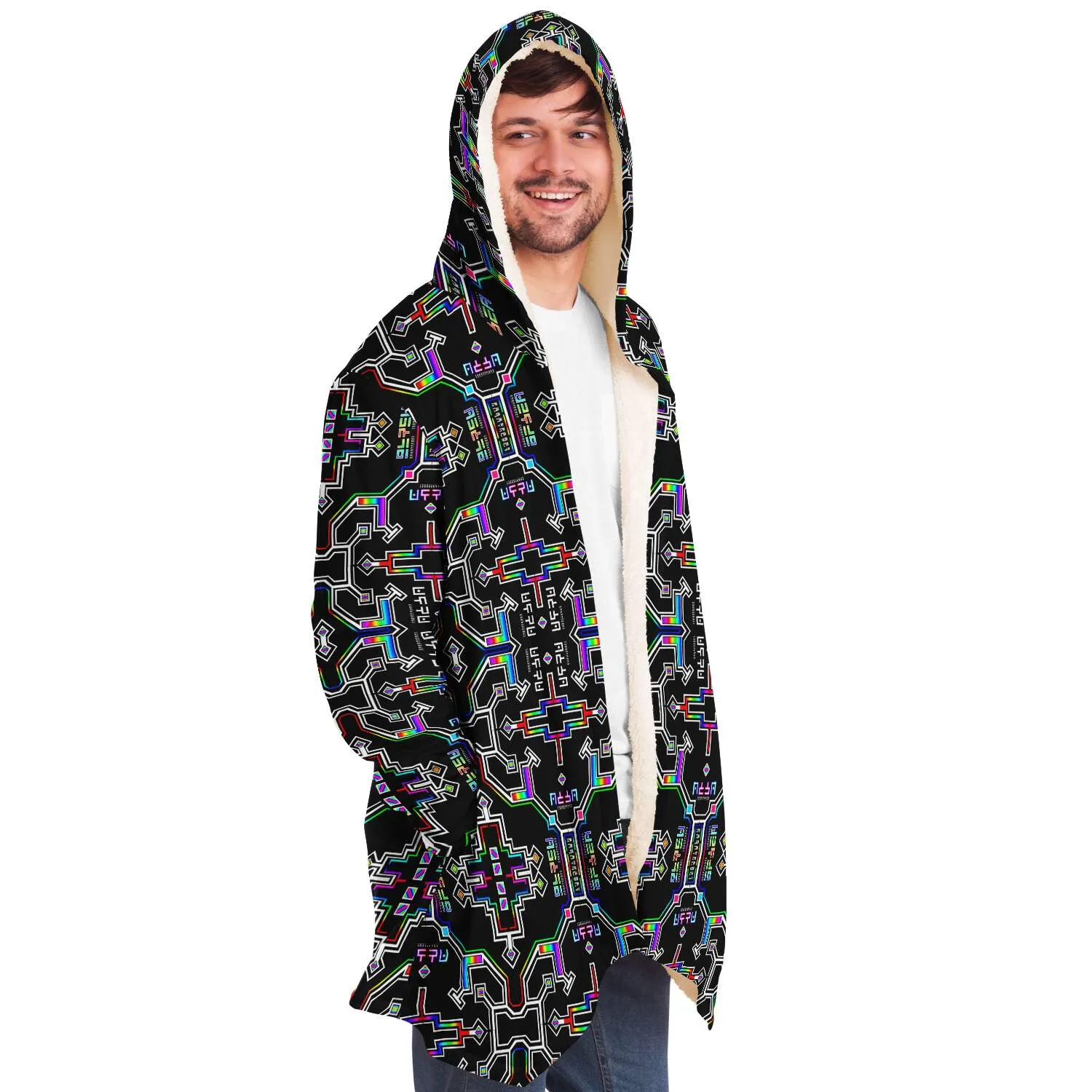 Prismatic Grid Micro Fleece Cloak