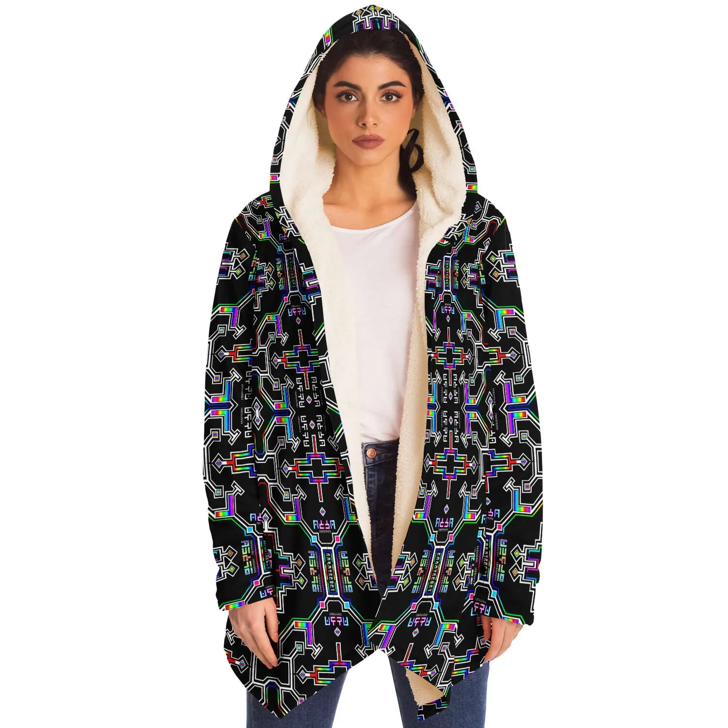 Prismatic Grid Micro Fleece Cloak