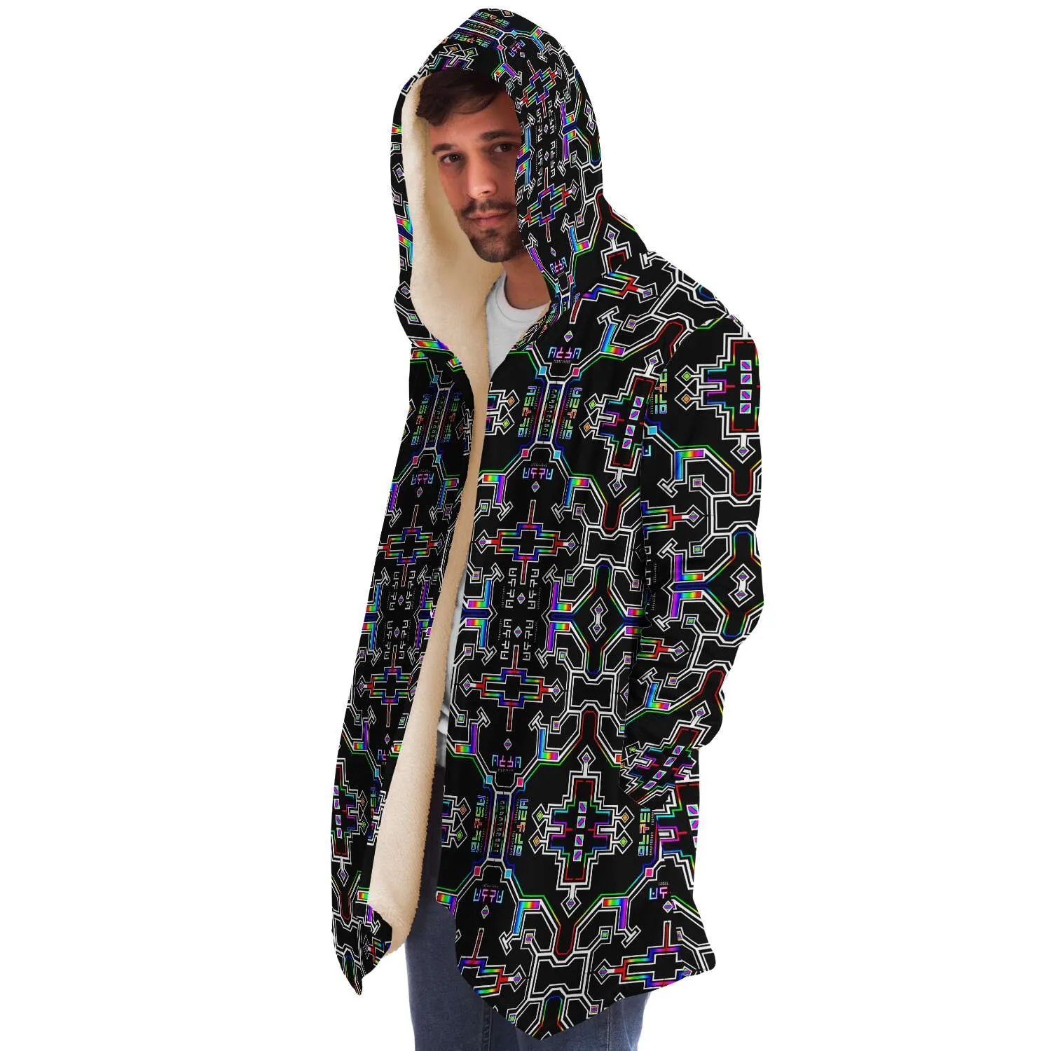 Prismatic Grid Micro Fleece Cloak