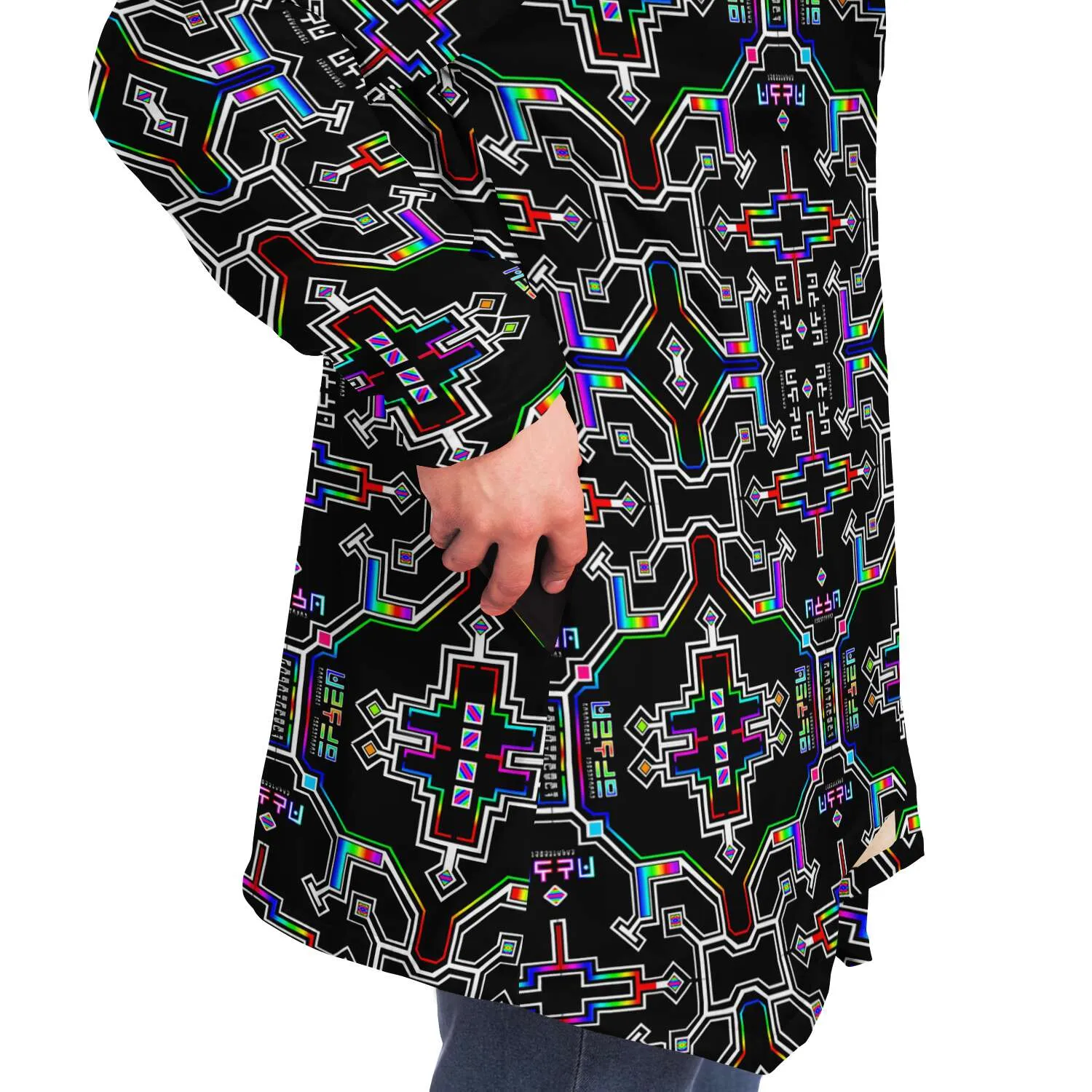 Prismatic Grid Micro Fleece Cloak