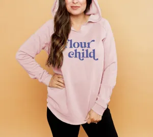 "Flour Child" Hoodie - Blush and Navy