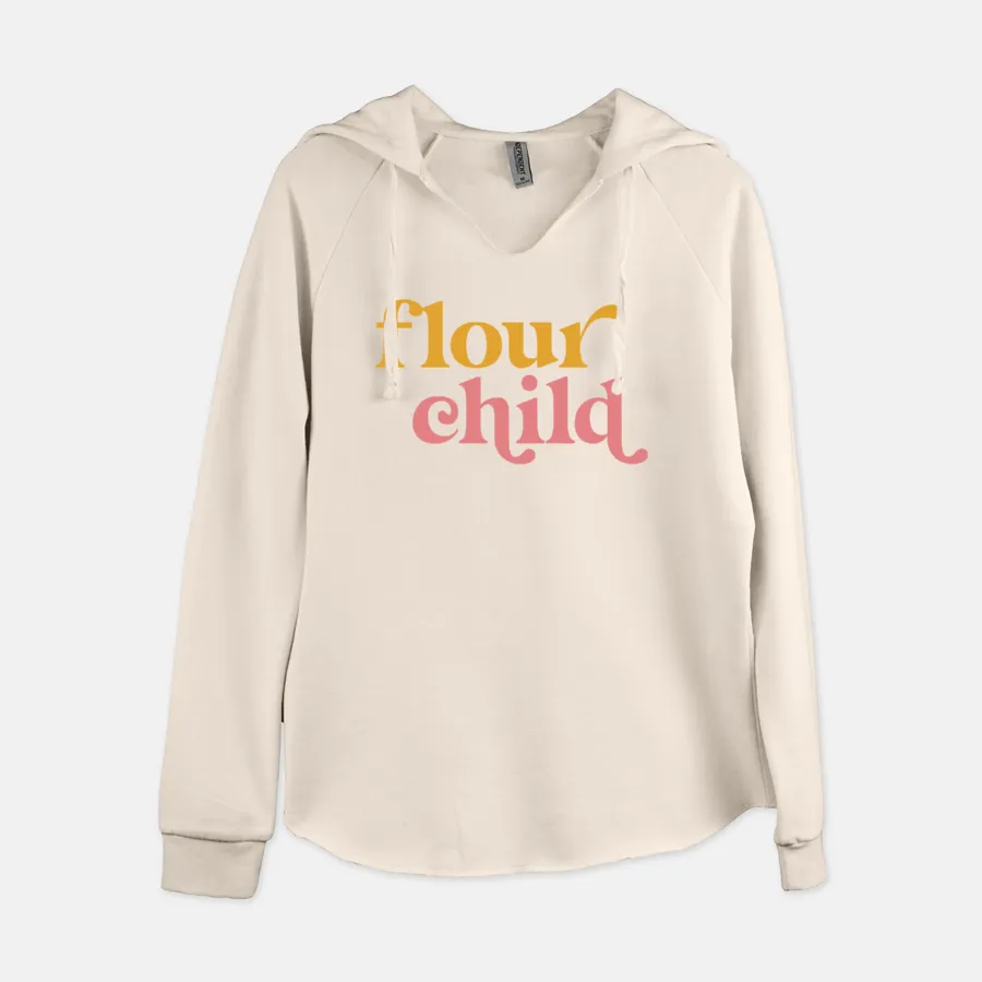 "Flour Child" Hoodie - Orange and Pink