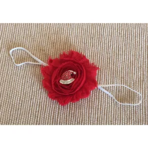 Red Shabby Headband with Crystal