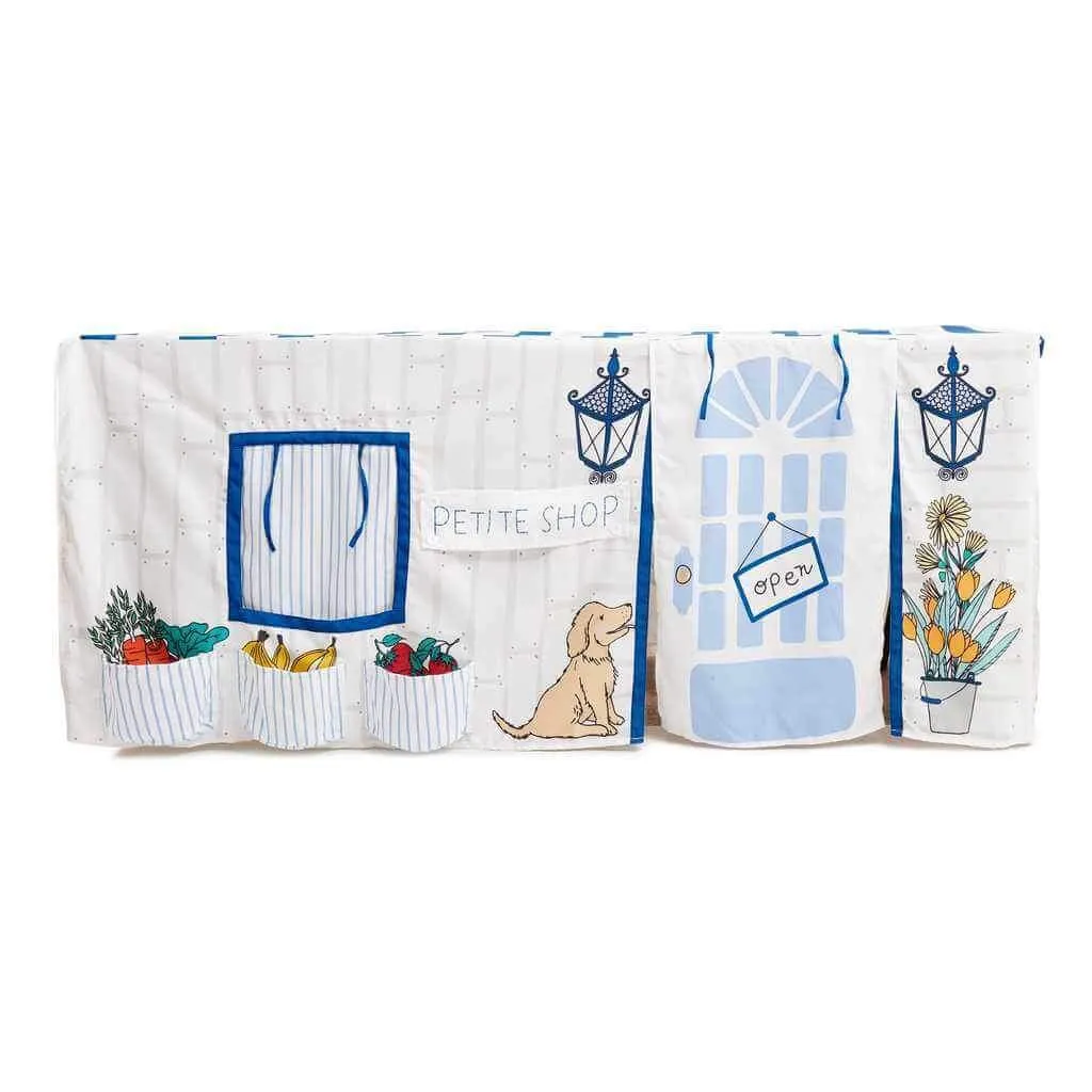 Tablecloth Playhouse, Little Shop, Blue