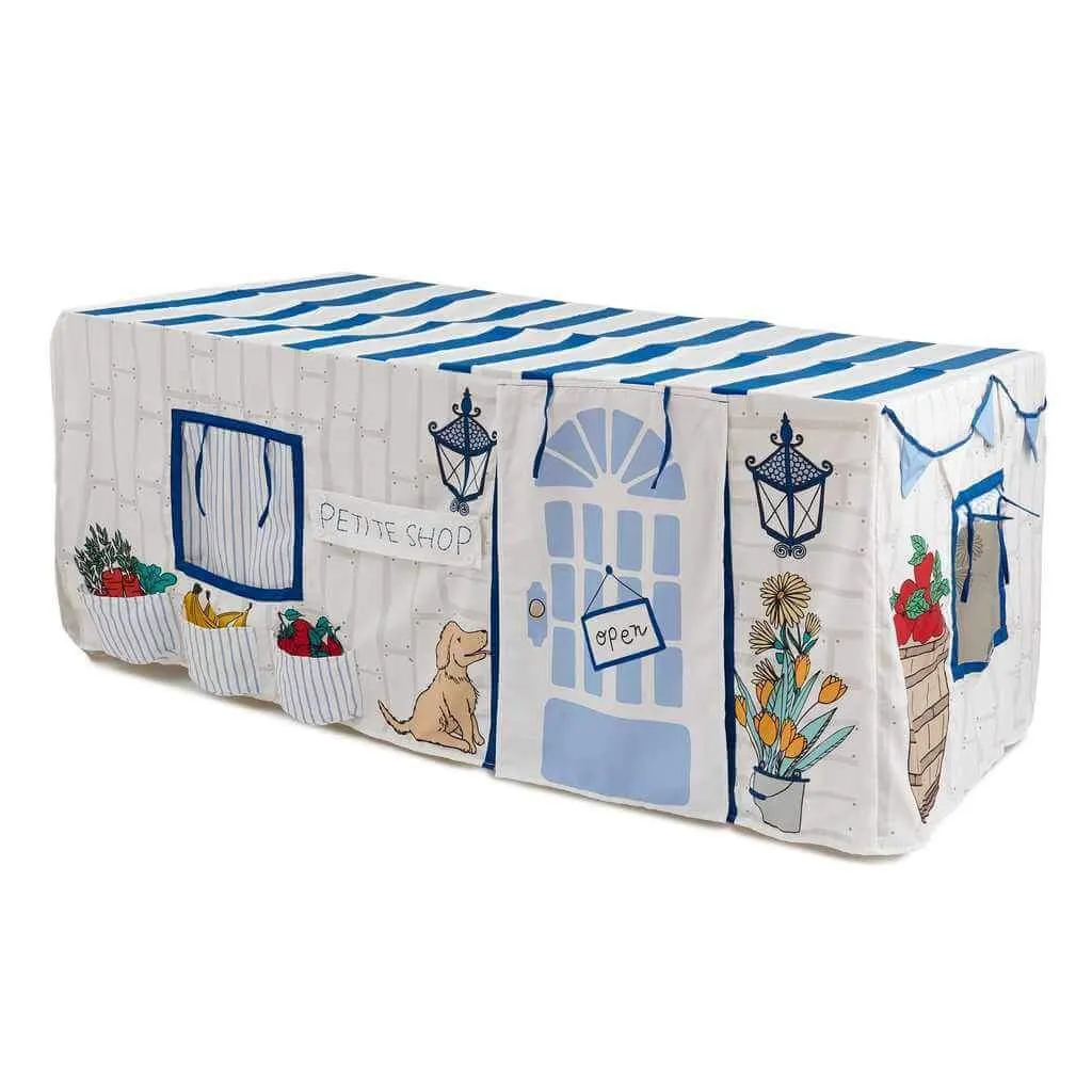 Tablecloth Playhouse, Little Shop, Blue